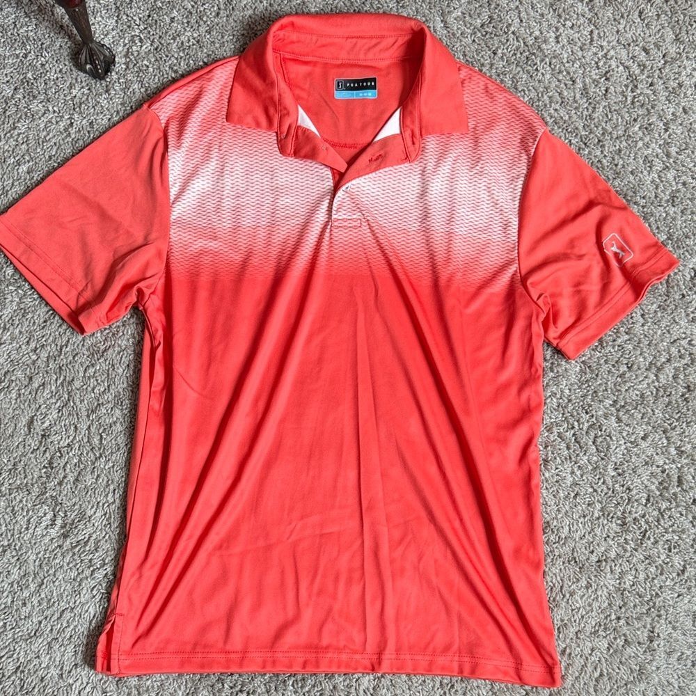 PGA Tour Men's salmon Gradient Polo Shirt